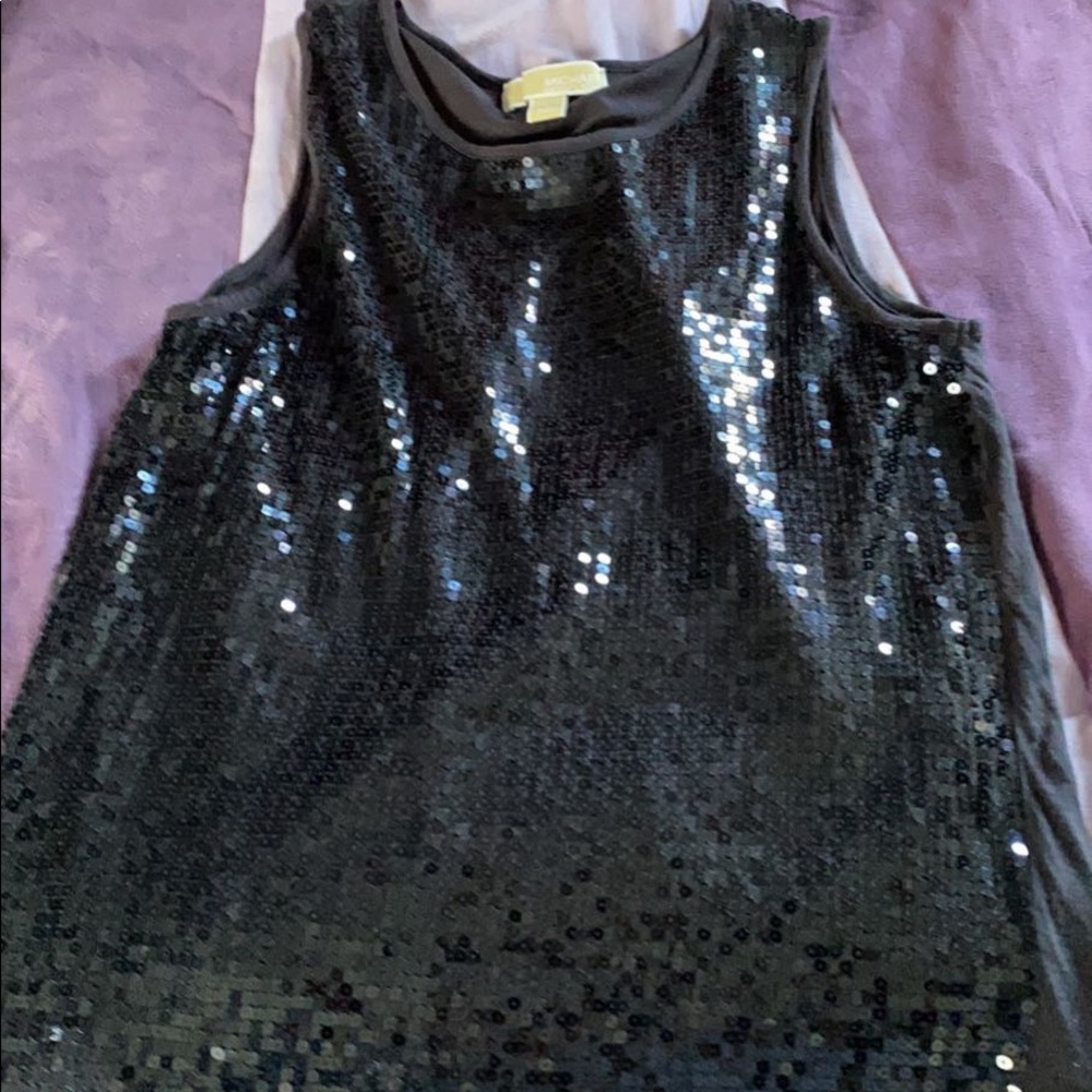 Michael Kors Sequin Black Tank Top